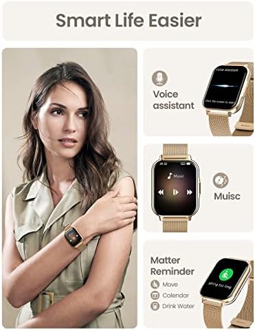 Relógios inteligentes para mulheres, Bluetooth Smartwatch para telefones Android e iPhone, rastreador