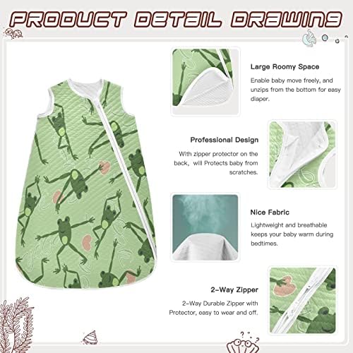 Vvfelixl Sack Sack para criança, Funny Frogs Green Baby vestível cobertor para infantil, saco