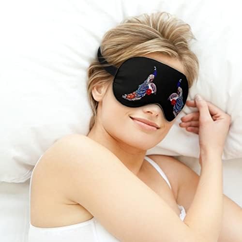 Pavão máscara para os olhos sono de olhos vendados com bloqueios de cinta ajustável Blinder leve para viagens