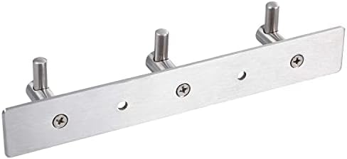 Sagmoc Coat Hook Rack rack de níquel escovado de 8 polegadas ＆ Parede do trilho do gancho de chave