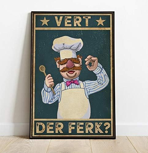 Uoaiudt lata sinal sueco chef de cozinha decoração de parede divertida cozinheira cozinha retrô metal poster