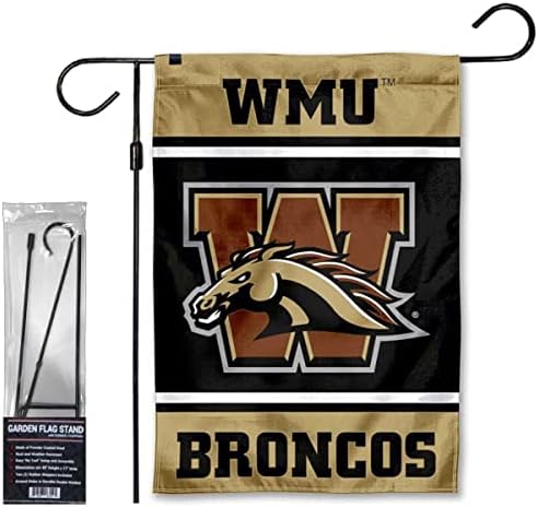 Western Michigan Broncos Garden Bandle and Flag Stand Holder Flagpole Conjunto