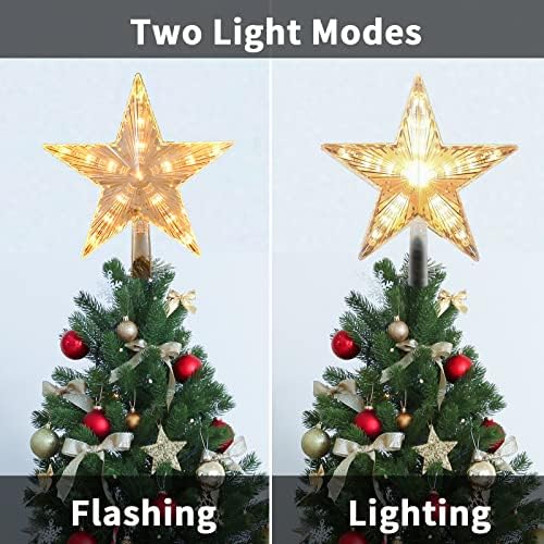 ANBORZESST Christmas Star Tree Topper - Conecte o enfeite de árvore de Natal com 31 LED para decoração