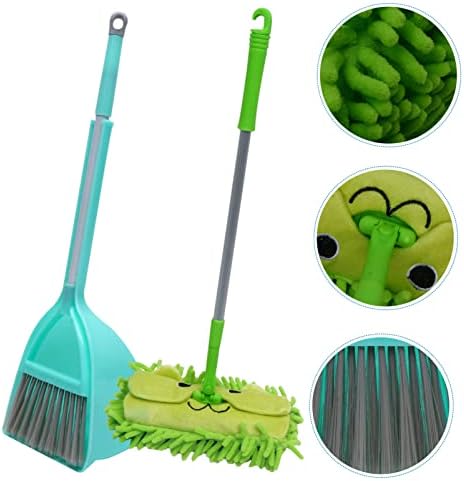Alipis Kid Cleaning Tool Conjunto, incluir MOP, vassoura, pó de poeira, vassoura de esfregaços pequenos e pó de
