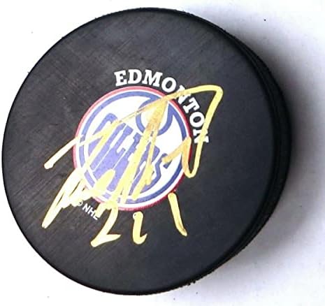 Janne Niinimaa assinou hóquei autografado Puck Edmonton Oilers com COA - Pucks NHL autografados