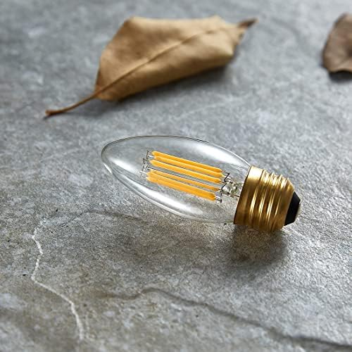 Dimmível 6W Vintage Edison E26 Candelabra liderou lâmpadas 3000k branco quente, led de vela de filamento