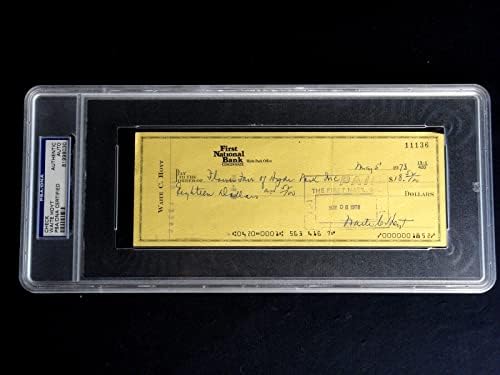 Waite Hoyt PSA/DNA Certificado assinado 1978 Banco cheque autógrafo Hof NY Yankees - MLB Cut Signature