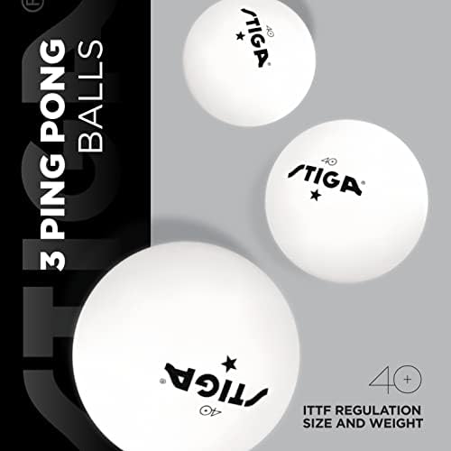 Conjunto de rede de pingue-pongue retrátil Stiga All-in-One-inclui 2 pings pong pong-3 bolas de