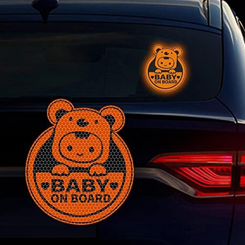 2 PCs Baby a bordo adesivos para carros, Nouiroy Bebê fofo super forte refletivo Koala bebê em decalques