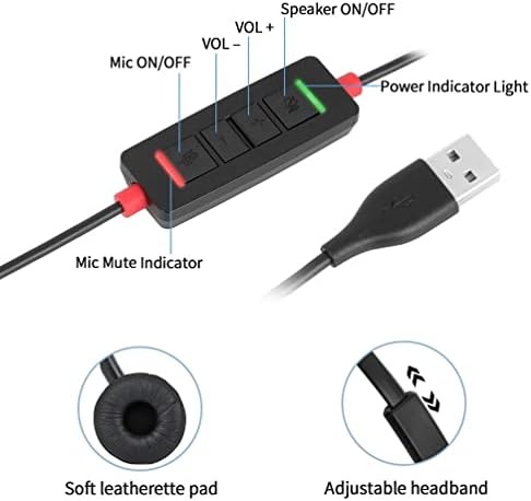Fone de ouvido USB com microfone para laptop para computadores para PC fones de ouvido com cancelamento