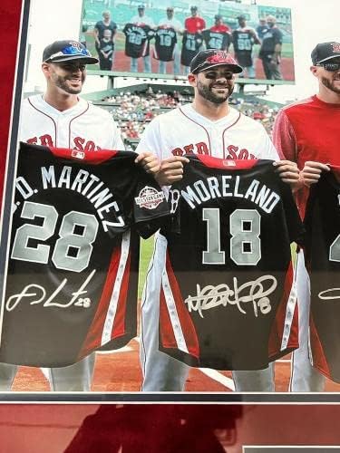 2018 Red Sox All Stars 5x Autografado foto autografada emoldurada em 24x27 NEP - fotos autografadas da MLB