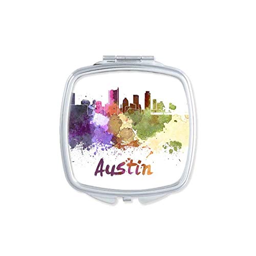 Austin America City Aquarela Espelho Portátil Compact Pocket Maquia