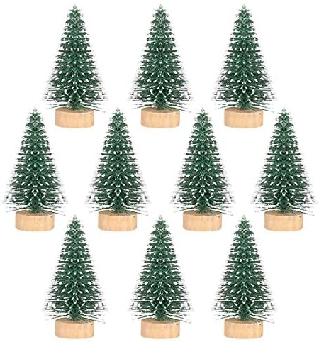 Vosareia 10pcs mini árvores de sisal pincéis de garrafa árvores miniaturas de pinheiro de pinheiro Decoração