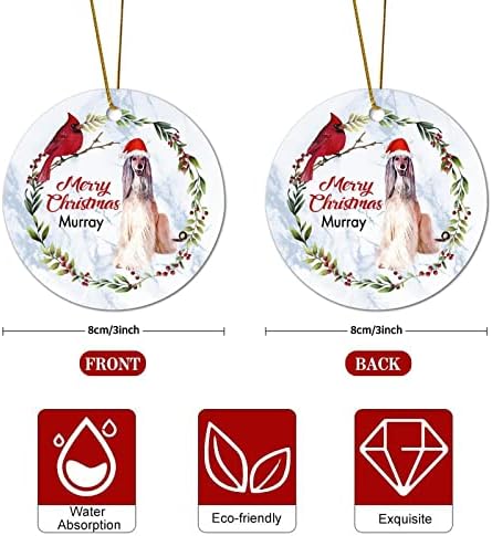 Feliz Natal Inglês Bulldog Grinalh Nome personalizado Ornamentos de cerâmica de Natal Cães amantes Ornamento