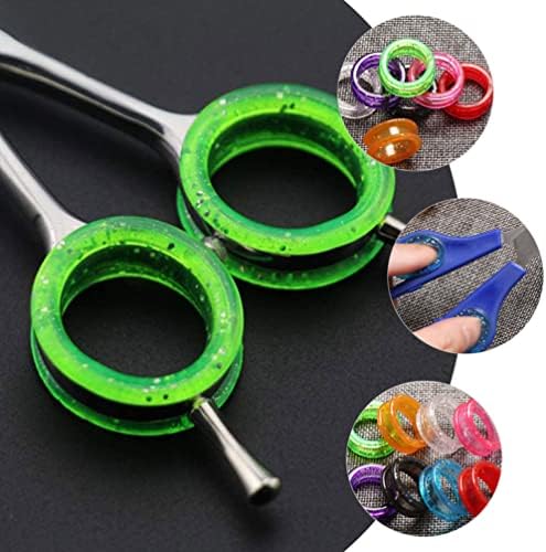 IPETBOOM Scisors anel Figette 9pcs Scissors de silicone anéis de dedo anéis de tesoura anéis coloridos