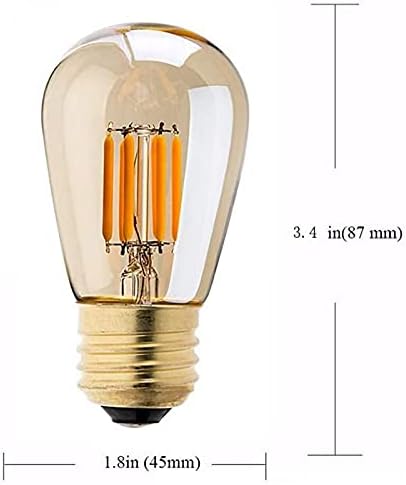 Bulbo vintage de LED de MAOTOPCOM ST45 4W S14 LED LED AMBER LAMP DIMMÁVEL 2200K AMARELO E26 BASE EDISON LUZ LUZ