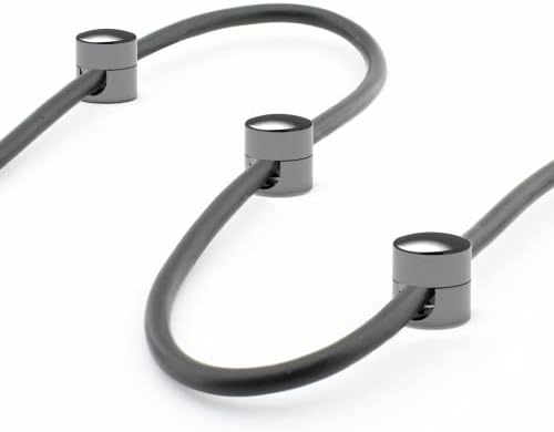 Âncoras de cabo ICONIT para organização de mesa Gun Metal | Organizadores do cordão de alumínio premium | Carregador + clipes de gerenciamento de cabos para casa e escritório | Elegante, resistente e funcional |