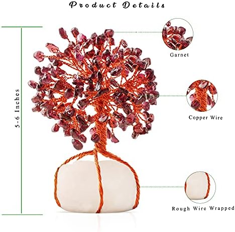 Garnet Tree - Cristais de energia - Pedra de cristal de dinheiro - Cristais de granada - Pedra de cura