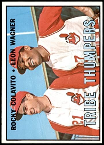 1967 Topps 109 Tribo Thumpers Rocky Colavito/Leon Wagner Cleveland Indians NM Indians