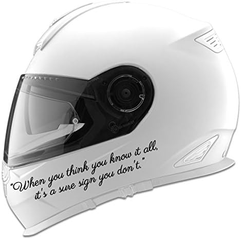 Quando você pensa que tem tudo, cita o decalque de capacete de motocicleta de carro automático - 5 - preto