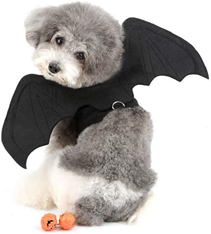 Trajes de halloween ranphy para cães pequenos cães gatos de taco com d ring puppy bat asas de cosplay