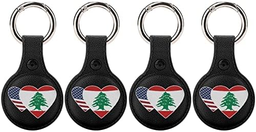 Caso de proteção do coração da bandeira do Líbano Compatível para Airtag com o Presente de suporte para