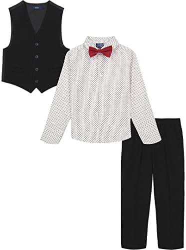 Izod Boys de 4 peças com camisa de colarinho, gravata, colete e calça
