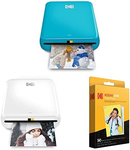 Impressora de foto instantânea Zink Kodak Step Prints 2x3 ”Fotos pegajosas. & Step Wireless Mobile