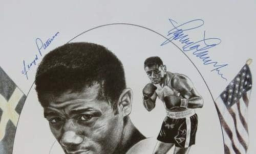 Floyd Patterson e IngeMar Johansson assinaram 18x24 boxe de litografia ~ JSA LL25405 - Arte autografada de boxe