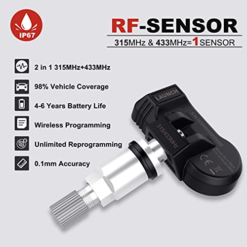 Inicie o sensor TPMS, 2 em 1 frequência dupla 315MHz e 433MHz OEM universal programável TPMS RF-sensor, ajuste
