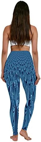 Cintura alta feminina Criar seu próprio marinho azul confortável leggings de ioga de ioga impressão Série de compressão