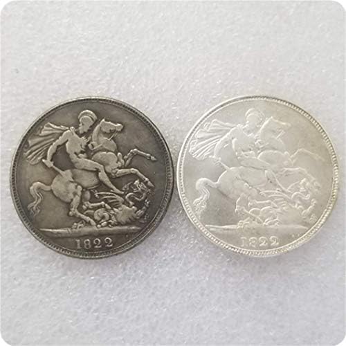 Kocreat cópia britânica 1822 George IIII UK Coin-Replica Great Britain Silver Dollar Dollar Pence