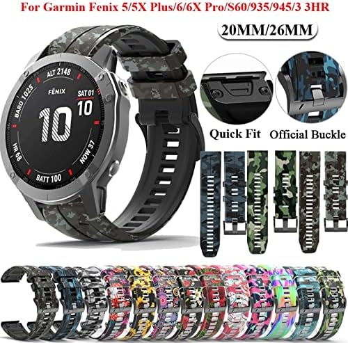 HKTS Sport Printing Silicone Watch Band Wels para Garmin Fenix ​​7x 7 6x 6 Pro 5x 5 Plus 3 3HR FASE