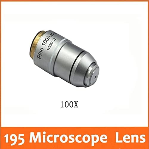 Acessórios para microscópio 100x L = 195 Plano Achromatomic Biological Microscope Lens Objetivo Laboratório