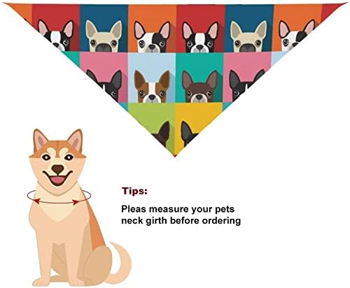 Boston Terrier Pattern Pattern Bandanas Bandanas Pet Triangle Sconef Cute Longas macias Acessórios Bibs Acessórios