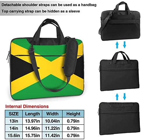 A bolsa de laptop de impressão de bandeira da Jamaica se encaixa para laptop e tablet de 15,6 polegadas,