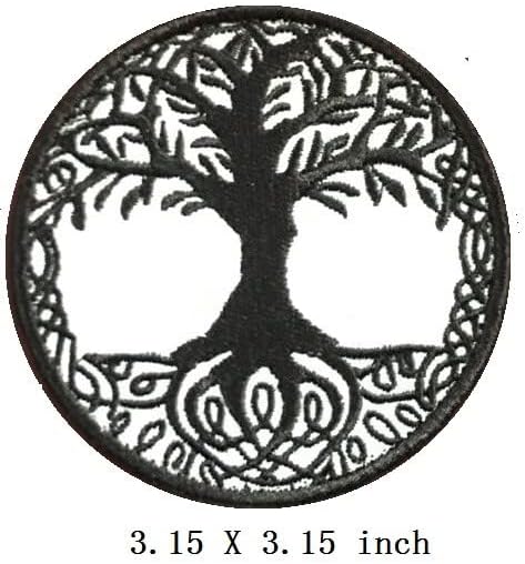 McCmsy 4pcs Patch ， The Tree of Life in Norse Patch bordado Ferro bordado em costura no emblema
