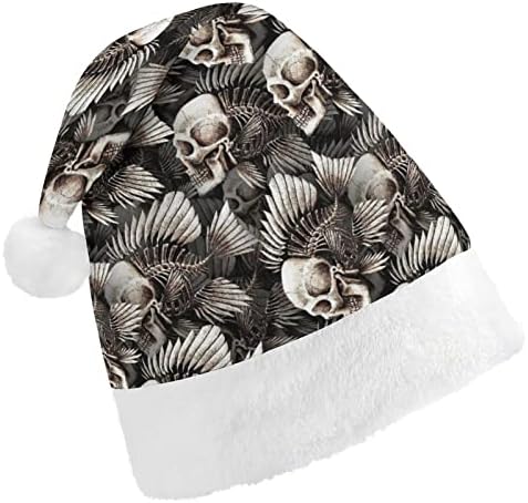 Crânio peixe osso chapéu de Natal macio de pelúcia gorro engraçado para a festa festiva de ano novo de natal
