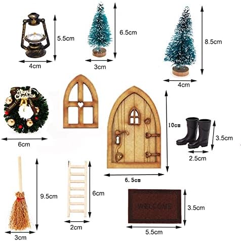 Conjunto de Natal da porta do gnomo, decoração de Natal da casa gnomo, porta de natal de porta