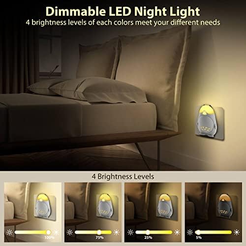 Luzes noturnas de mudança de cor ativada por voz inteligente, Ravetone 9 cores 6 modos de iluminação RGB Plug