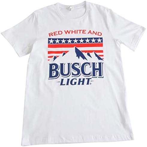 Busch Light Red White e Busch Light Mountains Camiseta branca