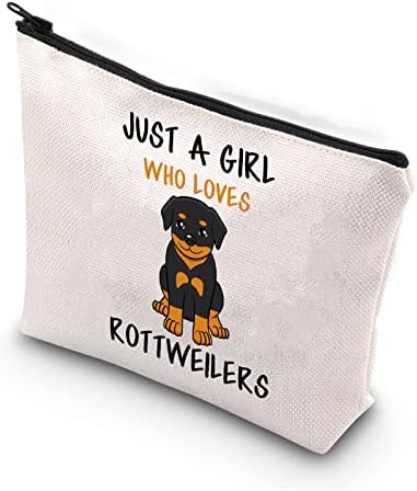 BDPWSS Rottweilers Saco de maquiagem para cachorro Dog Dog Lover Gift Só uma garota que ama Rottweilers