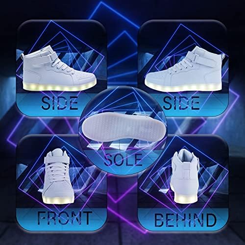 Pyyiqi LED sapatos iluminados para crianças tênis altos para meninos Sapatos de dança de hip-hop para