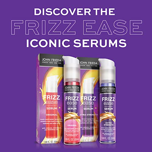 John Frieda Anti Frizz, Frizz Ease Original Hair Serum, Proteção ao calor anti-Frizz, infundido com proteína de