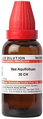 Dr. Willmar Schwabe Índia Ilex Diluição de Aquifolium 30 Ch Rank de 30 ml de diluição