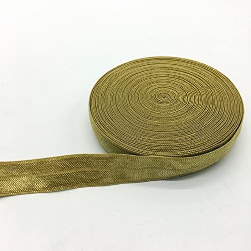 Irisgardenn 5 metros de 5/8 Gold multirole dobra sobre elastics spandex satin band diy lace costura acabamento