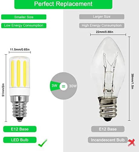 E12 Lâmpada LED 3W equivalente 25-30W Halogen mini candelabra lâmpadas do dia Branco 5000k Lightbulb 300 lúmens