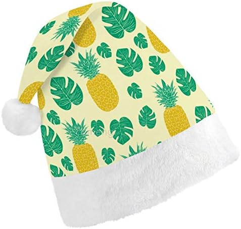 Chapéu de Papai Noel de Natal, abacaxi folhas de férias de natal para adultos, UNissex Comfort Christmas Hats