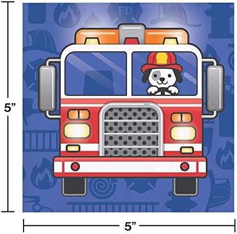 Kit de suprimentos para festas de caminhão de bombeiros, serve 8