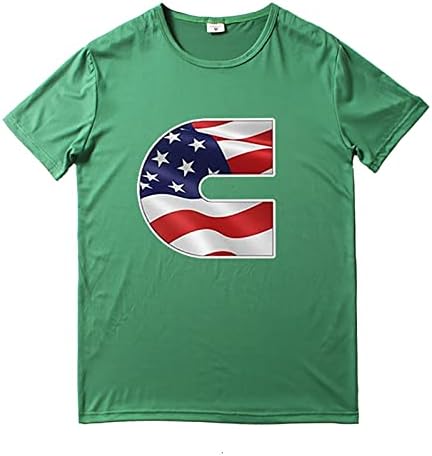 Camiseta de compressão masculina camisetas gráficas masculinas Casual 3d 4 de julho Padrão de bandeira vintage